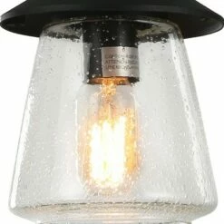 9.5" Metal/Glass Outdoor Pendant Light Black - LNC -Outdoor Lighting Official Shop unnamed file 2319