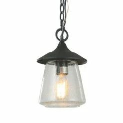 9.5" Metal/Glass Outdoor Pendant Light Black - LNC -Outdoor Lighting Official Shop unnamed file 2321