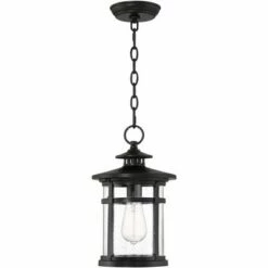 Franklin Iron Works Modern Outdoor Hanging Light Matte Black 13 3/4" Clear Seedy Glass Exterior House Porch Patio Outside Deck 13 Franklin Iron Works Modern Outdoor Hanging Light Matte Black 13 3/4" Clear Seedy Glass Exterior House Porch Patio Outside Deck -Outdoor Lighting Official Shop unnamed file 2326