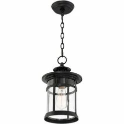 Franklin Iron Works Modern Outdoor Hanging Light Matte Black 13 3/4" Clear Seedy Glass Exterior House Porch Patio Outside Deck 14 Franklin Iron Works Modern Outdoor Hanging Light Matte Black 13 3/4" Clear Seedy Glass Exterior House Porch Patio Outside Deck -Outdoor Lighting Official Shop unnamed file 2327
