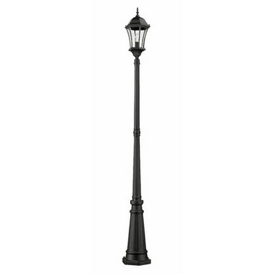 1 Light Classic Outdoor Lamp Post with Beveled Glass Shade Black - Aurora Lighting 4 1 Light Classic Outdoor Lamp Post with Beveled Glass Shade Black - Aurora Lighting - Image 3