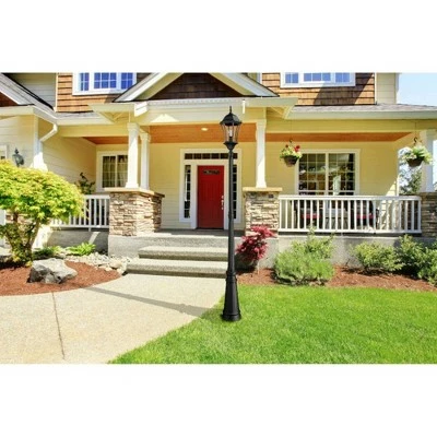 1 Light Classic Outdoor Lamp Post with Beveled Glass Shade Black - Aurora Lighting 5 1 Light Classic Outdoor Lamp Post with Beveled Glass Shade Black - Aurora Lighting - Image 4