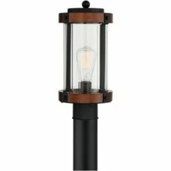 John Timberland Rustic Industrial Outdoor Post Light Fixture Black Dark Wood Finish 13 3/4" Clear Glass Shade Exterior House Porch 8 John Timberland Rustic Industrial Outdoor Post Light Fixture Black Dark Wood Finish 13 3/4" Clear Glass Shade Exterior House Porch -Outdoor Lighting Official Shop unnamed file 2365