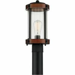 John Timberland Rustic Industrial Outdoor Post Light Fixture Black Dark Wood Finish 13 3/4" Clear Glass Shade Exterior House Porch 9 John Timberland Rustic Industrial Outdoor Post Light Fixture Black Dark Wood Finish 13 3/4" Clear Glass Shade Exterior House Porch -Outdoor Lighting Official Shop unnamed file 2366
