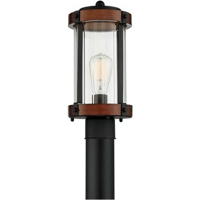 John Timberland Rustic Industrial Outdoor Post Light Fixture Black Dark Wood Finish 13 3/4" Clear Glass Shade Exterior House Porch 6 John Timberland Rustic Industrial Outdoor Post Light Fixture Black Dark Wood Finish 13 3/4" Clear Glass Shade Exterior House Porch - Image 4