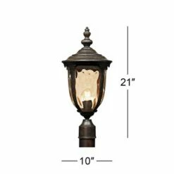 John Timberland Post Light Veranda Bronze 21" Hammered Glass for Deck Porch Yard Patio -Outdoor Lighting Official Shop unnamed file 2383