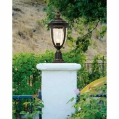 John Timberland Post Light Veranda Bronze 21" Hammered Glass for Deck Porch Yard Patio -Outdoor Lighting Official Shop unnamed file 2384