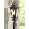 John Timberland Traditional Outdoor Post Light Veranda Bronze Ornate Scroll 20 1/2" Champagne Hammered Glass for Exterior Yard