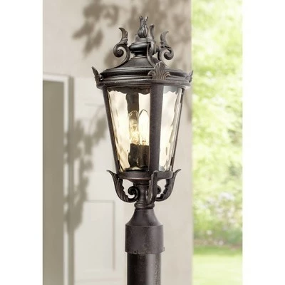 John Timberland Traditional Outdoor Post Light Veranda Bronze Ornate Scroll 20 1/2" Champagne Hammered Glass for Exterior Yard 3 John Timberland Traditional Outdoor Post Light Veranda Bronze Ornate Scroll 20 1/2" Champagne Hammered Glass for Exterior Yard