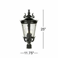 John Timberland Traditional Outdoor Post Light Textured Black Scroll 25" Clear Hammered Glass for Exterior Garden Yard 9 John Timberland Traditional Outdoor Post Light Textured Black Scroll 25" Clear Hammered Glass for Exterior Garden Yard -Outdoor Lighting Official Shop unnamed file 2390