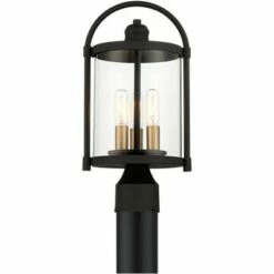 John Timberland Modern Outdoor Post Light Fixture Black Warm Brass Metal 15 3/4" Clear Glass Exterior House Porch Patio Outside 8 John Timberland Modern Outdoor Post Light Fixture Black Warm Brass Metal 15 3/4" Clear Glass Exterior House Porch Patio Outside -Outdoor Lighting Official Shop unnamed file 2395