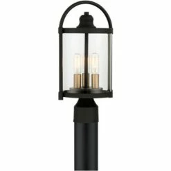 John Timberland Modern Outdoor Post Light Fixture Black Warm Brass Metal 15 3/4" Clear Glass Exterior House Porch Patio Outside 9 John Timberland Modern Outdoor Post Light Fixture Black Warm Brass Metal 15 3/4" Clear Glass Exterior House Porch Patio Outside -Outdoor Lighting Official Shop unnamed file 2396