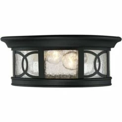 John Timberland Outdoor Ceiling Light Fixture Black 12" Seedy Glass for Exterior House Porch -Outdoor Lighting Official Shop unnamed file 240