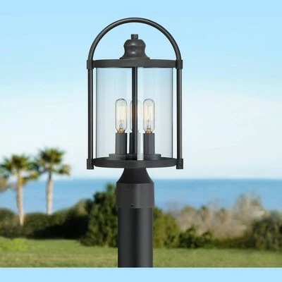John Timberland Modern Outdoor Post Light Fixture Black 15 3/4" Cylindrical Glass Exterior House Porch Patio Garden Yard Walkway 3 John Timberland Modern Outdoor Post Light Fixture Black 15 3/4" Cylindrical Glass Exterior House Porch Patio Garden Yard Walkway