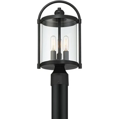 John Timberland Modern Outdoor Post Light Fixture Black 15 3/4" Cylindrical Glass Exterior House Porch Patio Garden Yard Walkway 4 John Timberland Modern Outdoor Post Light Fixture Black 15 3/4" Cylindrical Glass Exterior House Porch Patio Garden Yard Walkway - Image 2