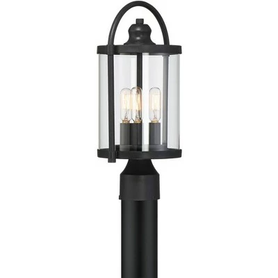 John Timberland Modern Outdoor Post Light Fixture Black 15 3/4" Cylindrical Glass Exterior House Porch Patio Garden Yard Walkway 5 John Timberland Modern Outdoor Post Light Fixture Black 15 3/4" Cylindrical Glass Exterior House Porch Patio Garden Yard Walkway - Image 3