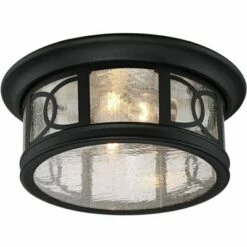 John Timberland Outdoor Ceiling Light Fixture Black 12" Seedy Glass for Exterior House Porch -Outdoor Lighting Official Shop unnamed file 241