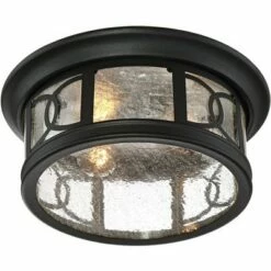 John Timberland Outdoor Ceiling Light Fixture Black 12" Seedy Glass for Exterior House Porch -Outdoor Lighting Official Shop unnamed file 242