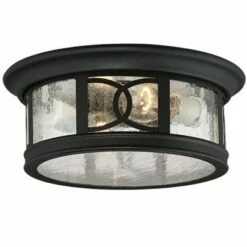 John Timberland Outdoor Ceiling Light Fixture Black 12" Seedy Glass for Exterior House Porch -Outdoor Lighting Official Shop unnamed file 243