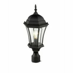 1 Light Outdoor Incandescent Post Sconce Black - Aurora Lighting
