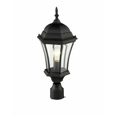 1 Light Outdoor Incandescent Post Sconce Black - Aurora Lighting 3 1 Light Outdoor Incandescent Post Sconce Black - Aurora Lighting