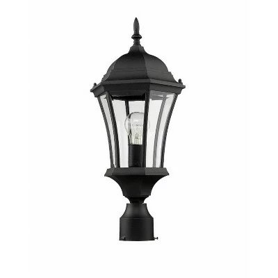 1 Light Outdoor Incandescent Post Sconce Black - Aurora Lighting 4 1 Light Outdoor Incandescent Post Sconce Black - Aurora Lighting - Image 2