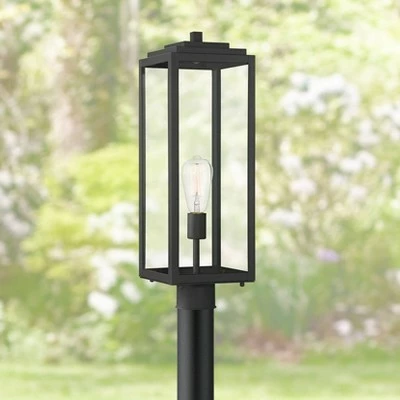 John Timberland Modern Contemporary Outdoor Post Light Fixture Mystic Black 21 3/4" Clear Glass Exterior House Porch Patio Outside 3 John Timberland Modern Contemporary Outdoor Post Light Fixture Mystic Black 21 3/4" Clear Glass Exterior House Porch Patio Outside