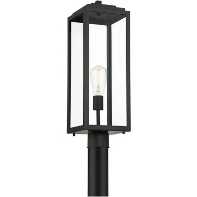 John Timberland Modern Contemporary Outdoor Post Light Fixture Mystic Black 21 3/4" Clear Glass Exterior House Porch Patio Outside 6 John Timberland Modern Contemporary Outdoor Post Light Fixture Mystic Black 21 3/4" Clear Glass Exterior House Porch Patio Outside - Image 4