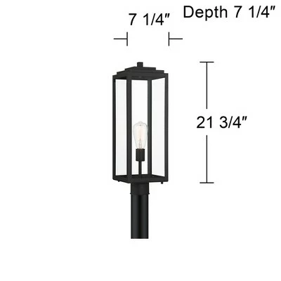John Timberland Modern Contemporary Outdoor Post Light Fixture Mystic Black 21 3/4" Clear Glass Exterior House Porch Patio Outside 8 John Timberland Modern Contemporary Outdoor Post Light Fixture Mystic Black 21 3/4" Clear Glass Exterior House Porch Patio Outside - Image 6