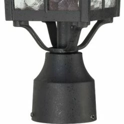 1 Light Outdoor Textured Post Sconce Black - Aurora Lighting