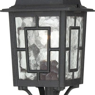 1 Light Outdoor Textured Post Sconce Black - Aurora Lighting 4 1 Light Outdoor Textured Post Sconce Black - Aurora Lighting - Image 2
