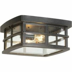 John Timberland Mission Outdoor Ceiling Light Fixture Oil Rubbed Bronze 12" Clear Seedy Glass for Exterior House Porch Patio Deck -Outdoor Lighting Official Shop unnamed file 247