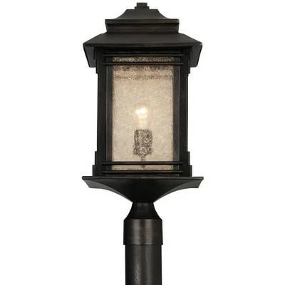 Franklin Iron Works Rustic Outdoor Post Light Walnut Bronze Vintage 21 1/2" Frosted Cream Glass Lantern for Exterior Garden Yard 6 Franklin Iron Works Rustic Outdoor Post Light Walnut Bronze Vintage 21 1/2" Frosted Cream Glass Lantern for Exterior Garden Yard - Image 4