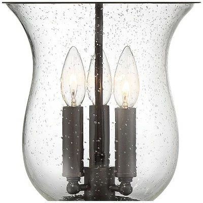 Franklin Iron Works Outdoor Post Light Fixture LED Dimmable Bronze 23" Clear Seedy Glass for Exterior Garden Yard Driveway 4 Franklin Iron Works Outdoor Post Light Fixture LED Dimmable Bronze 23" Clear Seedy Glass for Exterior Garden Yard Driveway - Image 2