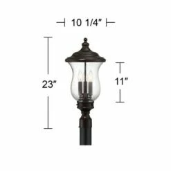 Franklin Iron Works Outdoor Post Light Fixture LED Dimmable Bronze 23" Clear Seedy Glass for Exterior Garden Yard Driveway 13 Franklin Iron Works Outdoor Post Light Fixture LED Dimmable Bronze 23" Clear Seedy Glass for Exterior Garden Yard Driveway -Outdoor Lighting Official Shop unnamed file 2487