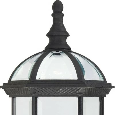 1 Light Outdoor Textured Post Wall Light Black - Aurora Lighting 4 1 Light Outdoor Textured Post Wall Light Black - Aurora Lighting - Image 3