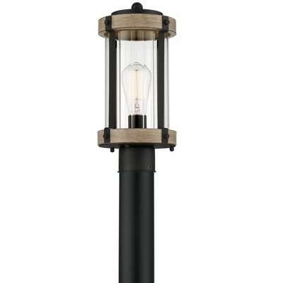 John Timberland Rustic Outdoor Post Light Fixture Black Metal Gray Wood Finish 14 1/2" Clear Glass for Exterior House Porch Patio Outside 4 John Timberland Rustic Outdoor Post Light Fixture Black Metal Gray Wood Finish 14 1/2" Clear Glass for Exterior House Porch Patio Outside - Image 2