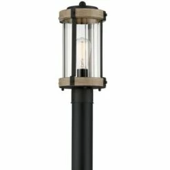 John Timberland Rustic Outdoor Post Light Fixture Black Metal Gray Wood Finish 14 1/2" Clear Glass for Exterior House Porch Patio Outside 10 John Timberland Rustic Outdoor Post Light Fixture Black Metal Gray Wood Finish 14 1/2" Clear Glass for Exterior House Porch Patio Outside -Outdoor Lighting Official Shop unnamed file 2507