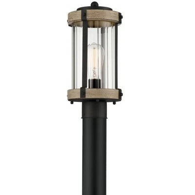 John Timberland Rustic Outdoor Post Light Fixture Black Metal Gray Wood Finish 14 1/2" Clear Glass for Exterior House Porch Patio Outside 6 John Timberland Rustic Outdoor Post Light Fixture Black Metal Gray Wood Finish 14 1/2" Clear Glass for Exterior House Porch Patio Outside - Image 4
