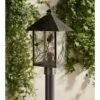 Franklin Iron Works Country Cottage Post Light French Bronze Leaf and Vine Motif 17" Clear Seedy Glass for Exterior Garden Yard