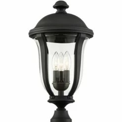 John Timberland Traditional Outdoor Light Post Fixture Black 20" Clear Glass for Exterior Garden Yard Patio -Outdoor Lighting Official Shop unnamed file 2532