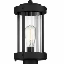 John Timberland Modern Outdoor Post Light Fixture Textured Black Metal 15" Clear Glass for Exterior House Porch Patio Outside Deck -Outdoor Lighting Official Shop unnamed file 2541