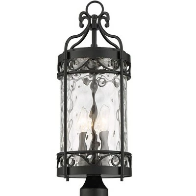 John Timberland European Style Outdoor Post Light Fixture Black Metal 23 1/4" Clear Glass for Exterior House Porch Patio Outside 4 John Timberland European Style Outdoor Post Light Fixture Black Metal 23 1/4" Clear Glass for Exterior House Porch Patio Outside - Image 2