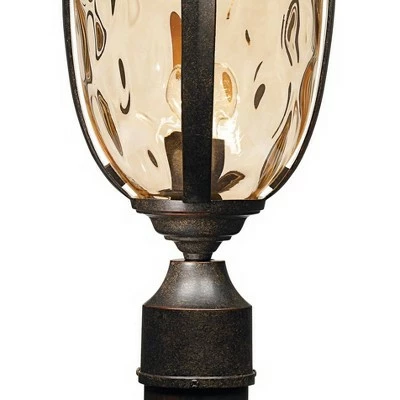 John Timberland Outdoor Post Light Fixture LED Veranda Bronze 33" Clear Hammered Glass for Exterior House Porch Patio Garden Yard 5 John Timberland Outdoor Post Light Fixture LED Veranda Bronze 33" Clear Hammered Glass for Exterior House Porch Patio Garden Yard - Image 3