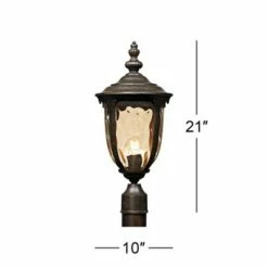 John Timberland Outdoor Post Light Fixture LED Veranda Bronze 33" Clear Hammered Glass for Exterior House Porch Patio Garden Yard 9 John Timberland Outdoor Post Light Fixture LED Veranda Bronze 33" Clear Hammered Glass for Exterior House Porch Patio Garden Yard -Outdoor Lighting Official Shop unnamed file 2555