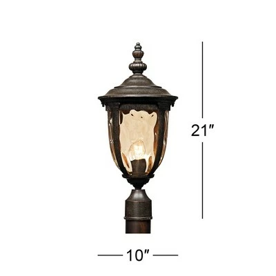 John Timberland Outdoor Post Light Fixture LED Veranda Bronze 33" Clear Hammered Glass for Exterior House Porch Patio Garden Yard 6 John Timberland Outdoor Post Light Fixture LED Veranda Bronze 33" Clear Hammered Glass for Exterior House Porch Patio Garden Yard - Image 4