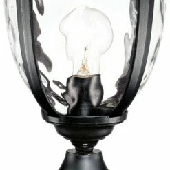 John Timberland Outdoor Post Light Fixture LED Matte Black 33" Clear Hammered Glass for Exterior House Porch Patio Garden Yard -Outdoor Lighting Official Shop unnamed file 2558