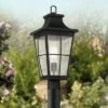 John Timberland Modern Outdoor Post Light Black 19 1/2" Clear Seeded Tapered Glass Exterior House Porch Patio Outside Deck Garage -Outdoor Lighting Official Shop unnamed file 2565
