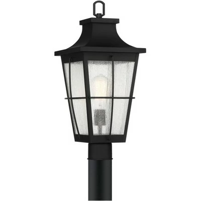 John Timberland Modern Outdoor Post Light Black 19 1/2" Clear Seeded Tapered Glass Exterior House Porch Patio Outside Deck Garage 4 John Timberland Modern Outdoor Post Light Black 19 1/2" Clear Seeded Tapered Glass Exterior House Porch Patio Outside Deck Garage - Image 2