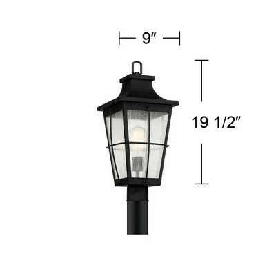 John Timberland Modern Outdoor Post Light Black 19 1/2" Clear Seeded Tapered Glass Exterior House Porch Patio Outside Deck Garage 6 John Timberland Modern Outdoor Post Light Black 19 1/2" Clear Seeded Tapered Glass Exterior House Porch Patio Outside Deck Garage - Image 4